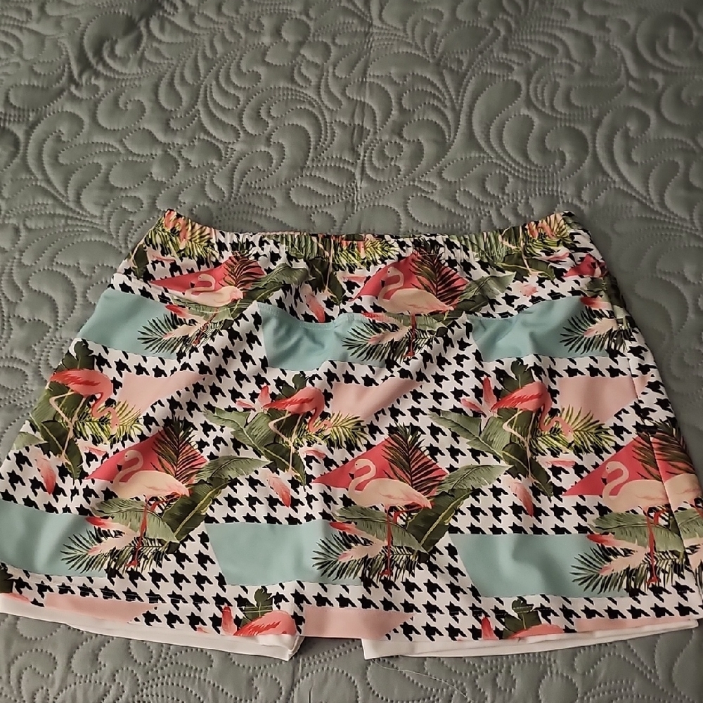 B Skinz Miami Vice Flamingo Print Women's Skort